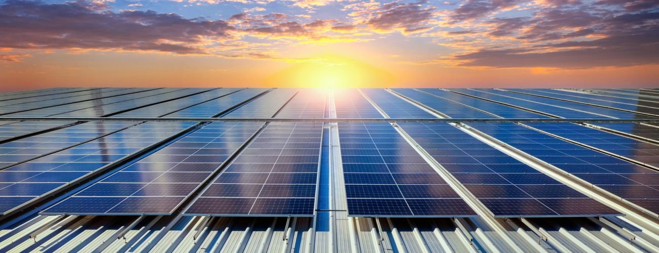 Solar panels on the roof. (Solar cell)